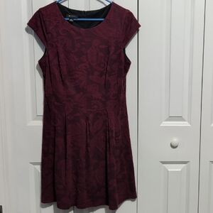 Dark Red Maroon Cap Sleeve Dress